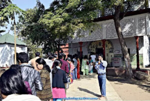 Queue at Umananda Temple